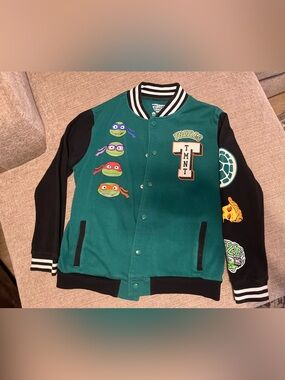 Nickelodeon TMNT Green & Black Varsity Jacket